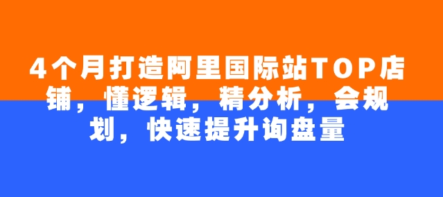 4个月打造阿里国际站TOP店铺，懂逻辑，精分析，会规划，快速提升询盘量-西蒙学社