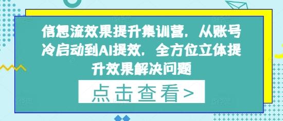 信息流投放3天突破实战营：账号冷启动技巧+AI增效全链路，快速涨粉效果翻倍攻略-西蒙学社