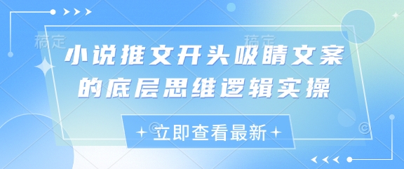爆款小说推文 开头文案创作底层逻辑与高效实操技法全解-西蒙学社