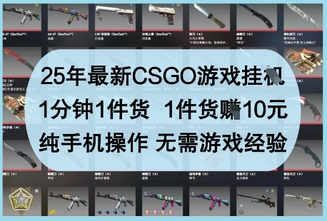 2024CSGO手游自动刷金攻略 单分钟产出10元收益 手机零门槛操作 新手小白轻松日赚千元技巧曝光-西蒙学社