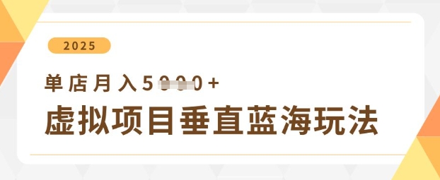 虚拟项目垂直玩法，实现单店月入5k+-西蒙学社