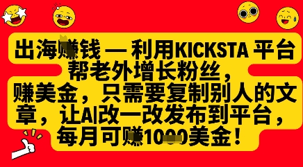 海外账号运营实战：通过kicksta实现跨境粉丝增长 月赚1000+美元被动收入-西蒙学社