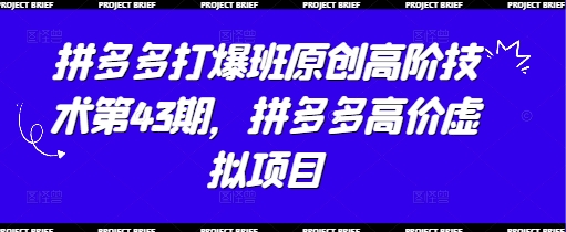 拼多多爆款特训营43期：虚拟商品高利润玩法实战班月销10万+攻略-西蒙学社