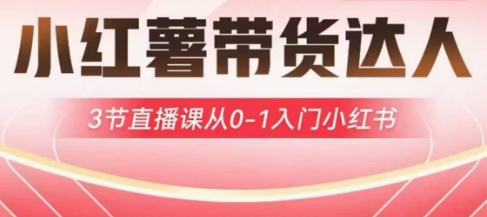 小红薯达人带货启航计划，3节直播课从0-1入门小红书-西蒙学社