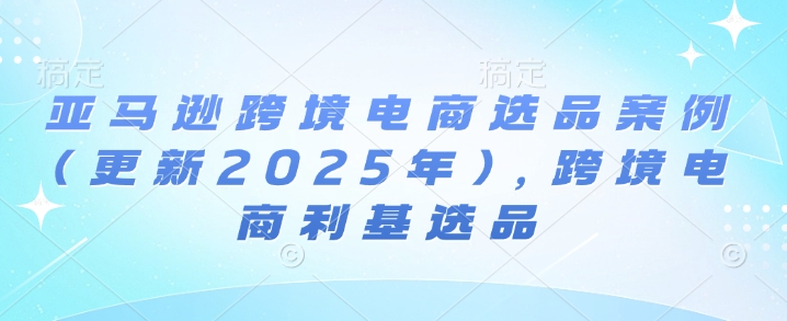亚马逊跨境电商选品案例(更新2025年2月)，跨境电商利基选品-西蒙学社