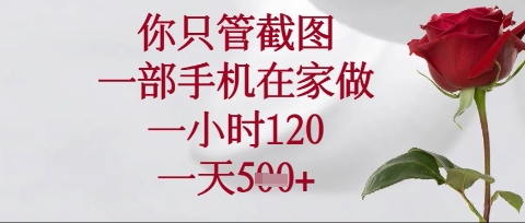 你只管截图，一部手机在家操作，一小时120.一天5张【揭秘】-西蒙学社