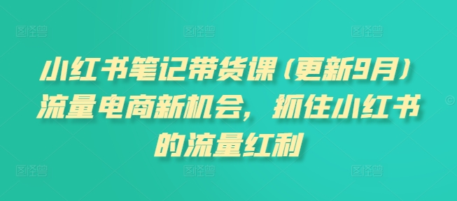 小红书笔记带货课(更新25年1月)流量电商新机会，抓住小红书的流量红利-西蒙学社