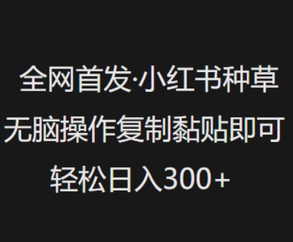 全网首发，小红书种草无脑操作，复制黏贴即可，轻松日入3张-西蒙学社