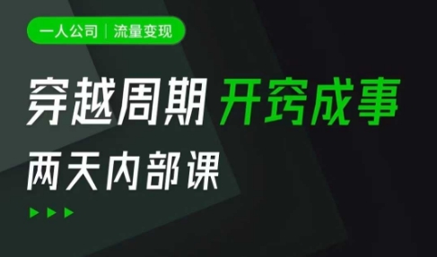 一人公司：流量变现课，一人公司的方法模型拆解， 拆解富人思维，流量思维，小老板思维等-西蒙学社