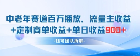 中老年领域爆款视频变现攻略：3大收益渠道解析 单日入账900+实操分享-西蒙学社