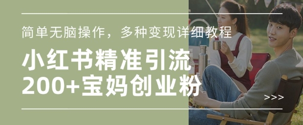 小红书混剪日引200+宝妈创业粉，简单无脑操作，多种变现详细教程-西蒙学社