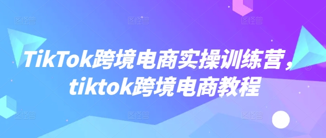TikTok跨境电商实操训练营，tiktok跨境电商教程-西蒙学社