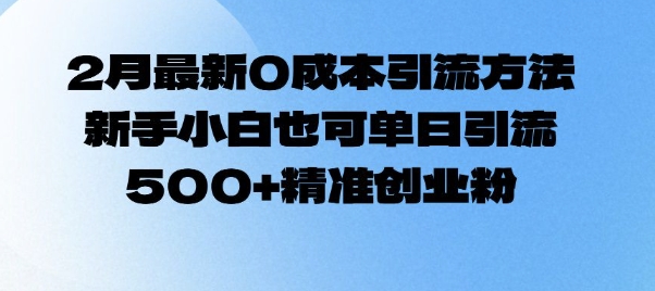 2月最新0成本引流方法，新手小白也可单日引流500+精准创业粉-西蒙学社