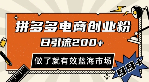 拼多多电商创业高效导流秘诀 日增200+精准粉丝 矩阵式批量操作快速见效技巧解析-西蒙学社
