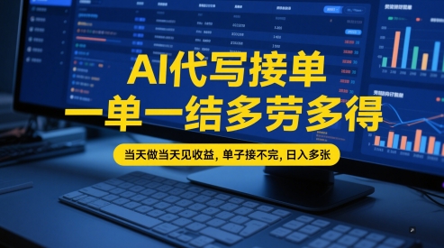 AI代写兼职接单零基础速成指南 单笔结算现结秒到账 单量充足日赚千元-西蒙学社