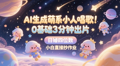 AI制作萌趣卡通歌手3分钟零门槛速成 28条视频狂揽8.9万粉爆款19万赞 新手日入四位数可复制模板-西蒙学社