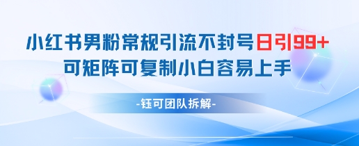 小红书男性粉丝引流技巧 日入百单变现轻松 矩阵操作简单易上手-西蒙学社
