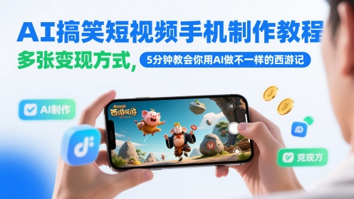 AI生成爆笑西游短视频：手机5分钟速成指南，附6种变现技巧轻松赚钱-西蒙学社