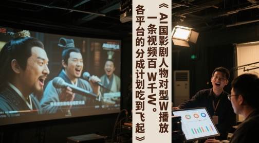 AI三国人物对口型唱歌新玩法，单条视频播放破千万，平台分成收益轻松破百万-西蒙学社