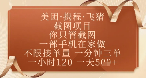 飞猪美团截图任务，手机在家轻松操作，正规平台无隐藏费用，日均完成5张以上【详细解析】-西蒙学社