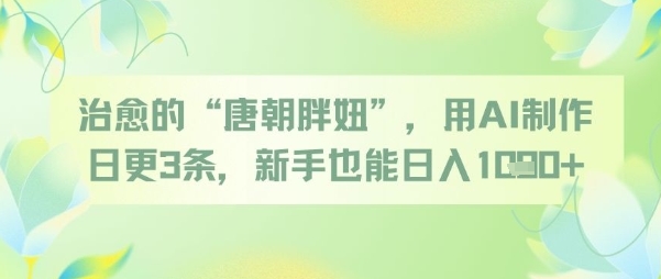 AI生成唐朝爆款胖妞视频 日更3篇新手轻松日入1000+-西蒙学社