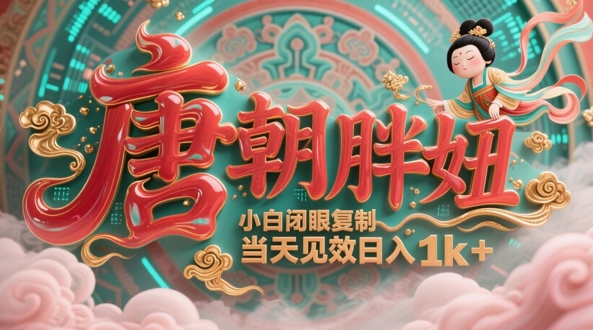 AI复刻“唐朝胖妞”日更3条内容，平台大力推荐，新手轻松复制，当天收益破千-西蒙学社