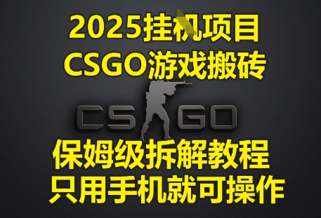 2025手机挂G新玩法 CSGO游戏搬砖教程 保姆级步骤详解-西蒙学社