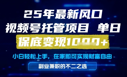 2025视频号托管新风口！日赚1000+保姆级教程，零基础轻松上手变现攻略【独家解析】-西蒙学社