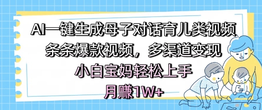 AI育儿对话视频制作零门槛宝妈副业新风口，日更爆款轻松变现月入过万-西蒙学社