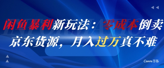京东货源闲鱼代销实战教程：无本金操作月入万元技巧解析-西蒙学社
