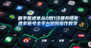 新手低成本从0到1搭建全平台多账号矩阵操作指南：手机号邮箱IP工具详解-西蒙学社