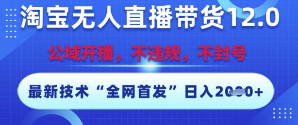 淘宝无人直播带货12.0最新技术揭秘：安全无违规操作简单开播即爆单日赚丰厚-西蒙学社