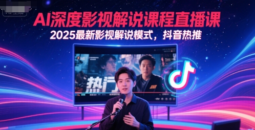 2025AI影视解说直播特训班：全新解析技巧+抖音爆款攻略助力流量飙升-西蒙学社
