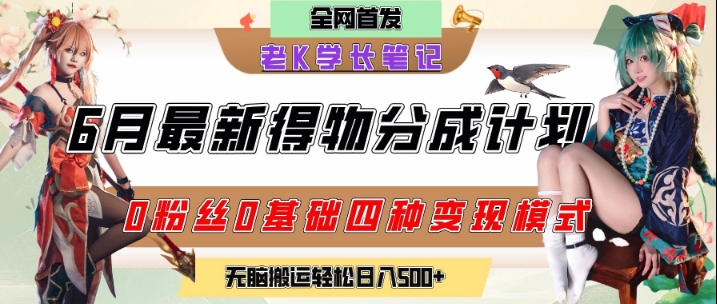 得物创作者分成计划2.0六月新玩法：零粉丝零基础四模式变现，高效操作日赚200元轻松上手-西蒙学社