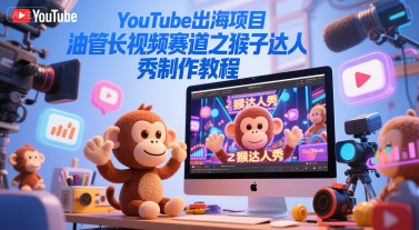油管海外运营：长视频赛道爆款猴子达人秀全流程教学-西蒙学社