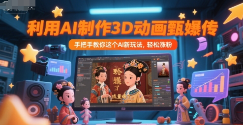 AI制作甄嬛传3D动画教程，流量暴涨！手把手教你新玩法，轻松涨粉-西蒙学社