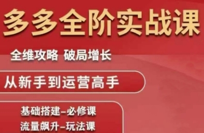 拼多多系统化实战教程：全方位策略解析与流量销量双提升技巧 新手快速进阶运营精英指南-西蒙学社