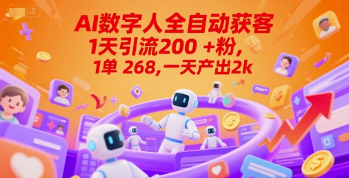 AI数字人自动引流技术，日加精准粉200+，单笔268元日收益2000+揭秘-西蒙学社