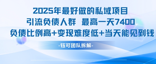 负债者蓝海项目日入7400，庞大群体易变现当天见效，2025年首选-西蒙学社