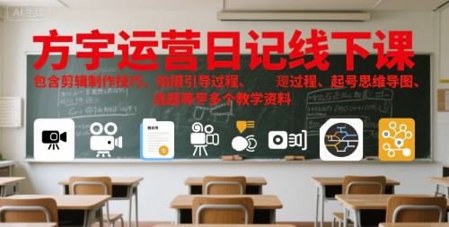 方宇运营日记线下课程大公开：涵盖剪辑技巧、拍摄指导、起号思维与选题策略全攻略-西蒙学社