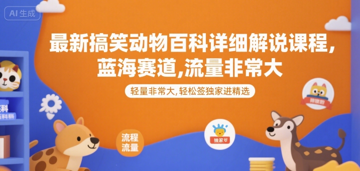 最新爆笑动物冷知识全解析，蓝海领域流量暴涨，轻松签约独家进精选-西蒙学社