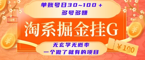 淘宝掘金挂机项目：单号日赚30-100元，矩阵操作收益倍增，真实玩法解析-西蒙学社
