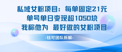 私域女性粉丝运营：每单收益21元，日入千元以上，轻松操作的女性流量变现项目-西蒙学社