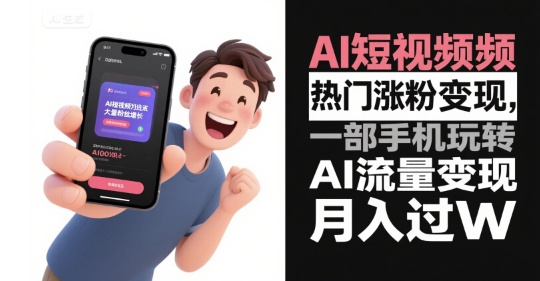 AI短视频爆款涨粉技巧 手机操作轻松变现 月入过万不是梦-西蒙学社