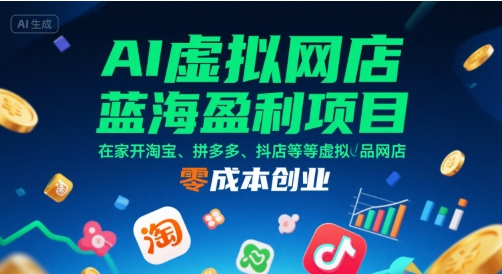 AI虚拟网店掘金新蓝海，在家轻松运营淘宝拼多多抖店，开启零成本创业新模式-西蒙学社