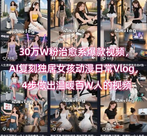 30万粉丝治愈系爆款视频揭秘 AI复刻独居女孩动漫日常Vlog 四步打造温暖百万观众的视频-西蒙学社
