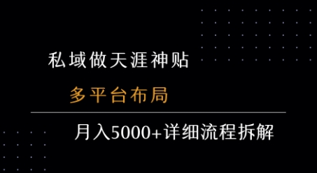 私域打造天涯神贴 多平台运营实现月入5k+实战流程解析-西蒙学社