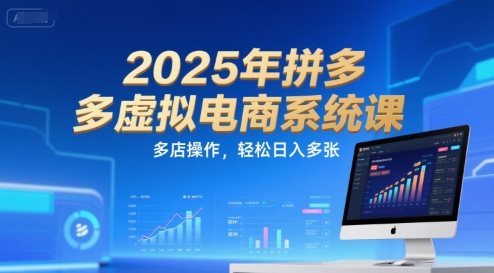 拼多多虚拟电商2025实战班：多店矩阵布局，轻松日入千元-西蒙学社