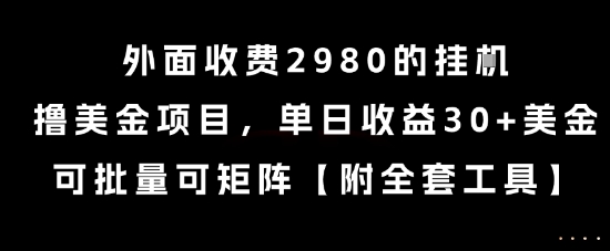 收费2980挂机美金项目日赚30美元以上支持批量矩阵操作全揭秘-西蒙学社