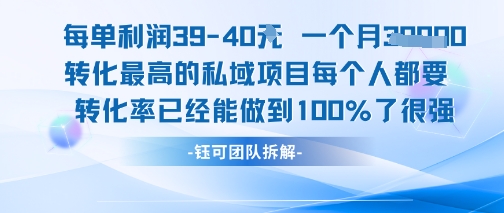 单笔利润40元月入7000+私域项目，人人必备产品转化率轻松达100%-西蒙学社